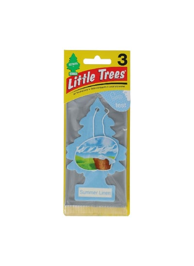 Buy 3-Piece Summer Linen Car Air Freshener Blue 24.4 x 1.275 x 15 cm U3S-32074 in Saudi Arabia