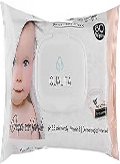 اشتري Qualita Baby Wipes Diaper Rash Formula 80 wipes في مصر