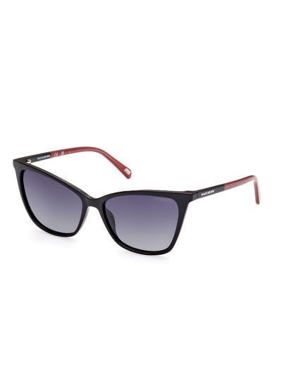 Buy Women's Polarized Butterfly Shape Plastic Sunglasses SE617001D57 - Lens Size: 57 Mm - Shiny Black in UAE