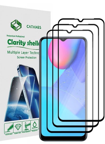 اشتري 3 Pack For Vivo Y12s Screen Protector Tempered Glass Full Glue Back في الامارات