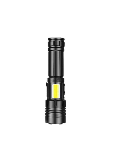 اشتري Torch 9cm with Cob Sidelight,USB Rechargeable Torch,Out and About and Emergency,For Outdoor Trips/Camping(Black) في السعودية