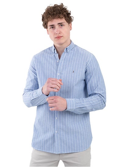 Buy Striped cotton Oxford shirt in Egypt