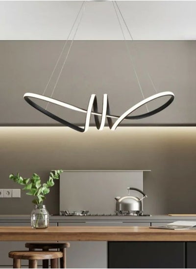 Buy modern led -Curved- chandelier- black-55009 in Saudi Arabia