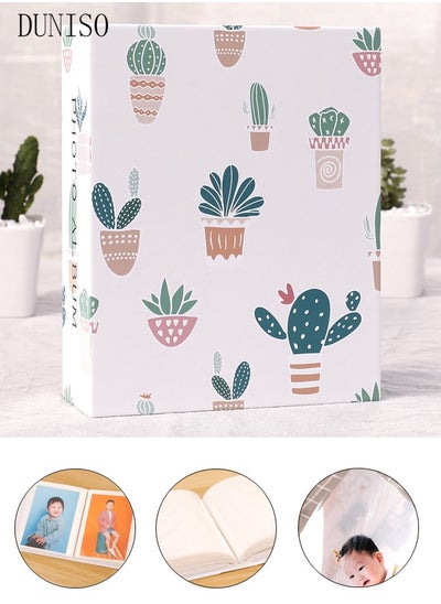 اشتري 100 Pockets Foil Stamping Photo Album for 6 Inches Photos Portable Photo Album for Family Wedding Boys Girls في السعودية