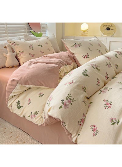 اشتري Pure Cotton Washable Bed Sheet And Duvet Cover Bed Linen Set في السعودية