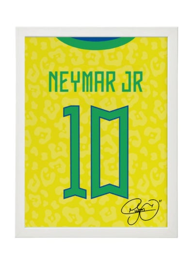 Buy Neymar Jr Brazil Autographed Jersey Poster with Frame 30x40cm in UAE