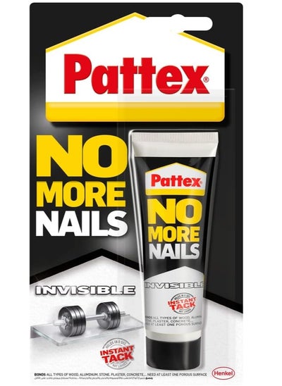 Buy Pattex No More Nails Invisible, Heavy-Duty Clear Glue, Strong Glue For Wood, Ceramic, Metal And More, Instant Grab Mounting Adhesive Tube 40G in UAE