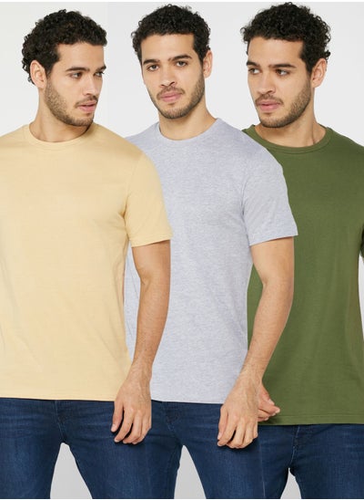 Buy 3 Pack Essential Crew Neck T-Shirts in UAE