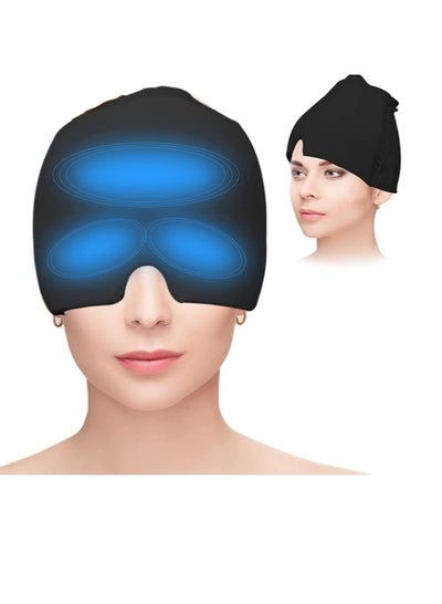 Buy Migraine Relief Cap, Gel Headache Relief Hat, Migraine Ice Head Wrap Cap, Reusable Cold/Hot Therapy,Black in UAE