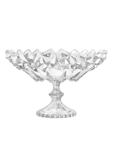 Buy Transparent Rocks Glass Fruit Bowl 30 cm in UAE