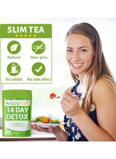 Buy 2-Pieces,14 Day Detox Slim Tea, Detox Body System,Weight Loss,Smoother Skin in Saudi Arabia