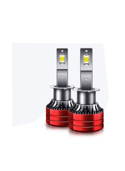 Buy H1 LED Car Headlight 180W 20000LM 6500K Cool White Extremely Bright Low and High Beam S6 Series - 2 Pieces in UAE