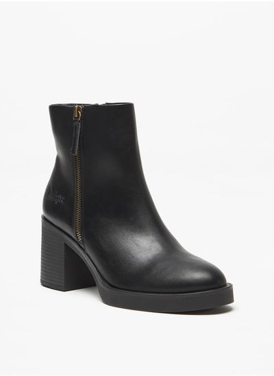 اشتري Lee Coopers Women Boots with Block Heels and Zip Closure في الامارات