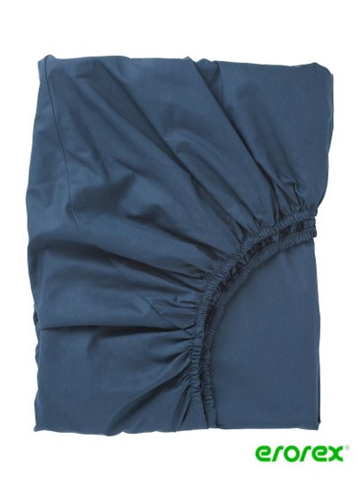 Buy Fitted sheet dark blue 90x200 cm in Saudi Arabia