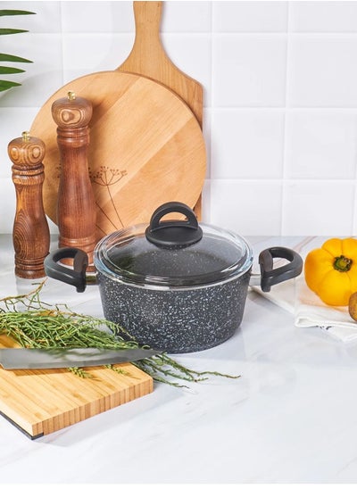 Buy Karaca Dark Stone Biogranite Saucepan 20cm in UAE