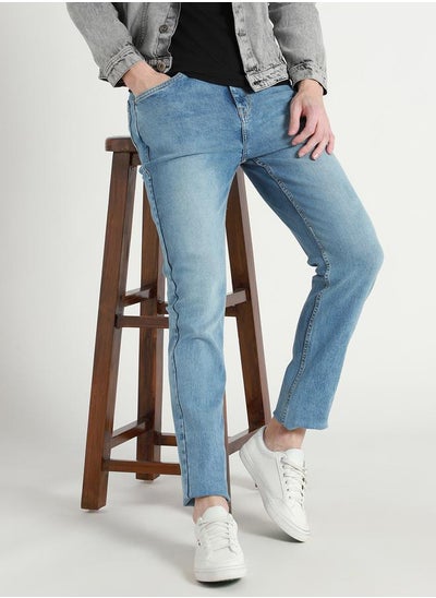 Buy Mid Rise Slim Fit Faded Jeans in Saudi Arabia