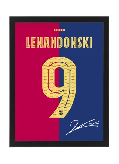 Buy Robert Lewandowski Barcelona Autographed Jersey - Framed Poster 30x40cm - Football Memorabilia, Soccer Collectible, Gift for Fans in UAE