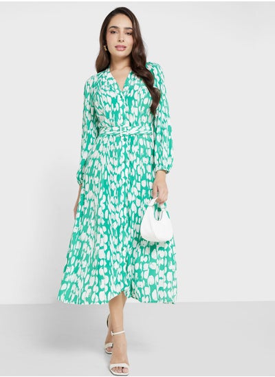 Buy Balloon Sleeve Printed Dress in UAE