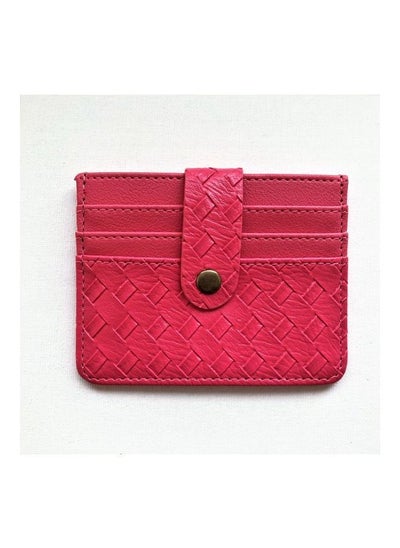 Buy Woven Pattern Card Holder Pink in UAE