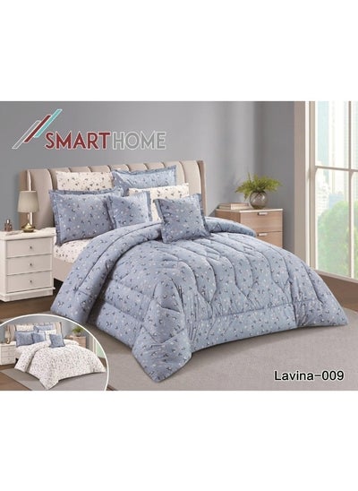 Buy Double-Sided Comforter Set 8-Piece Bedspread 8-Piece Comforter 100% Cotton Comforter Size 250x230 cm in Saudi Arabia