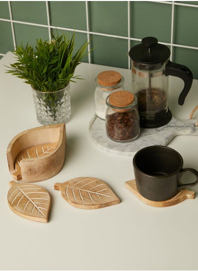 Buy Set Of 4 Leaf Design Coasters in UAE