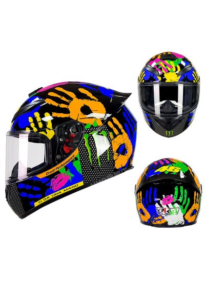 اشتري Full Face Motorbike Helmet Motorcycle Adult Rider Biker Sports Crash Helmet في السعودية