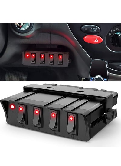 اشتري 4 Gang Rocker Switch Box, Spst Toggle Switch Panel 12v 24v 20a Switch Panel 40amp Max, Universal Toggle Switch Panel for Automotive Cars, Vehicles Boats, RV, Campers SUV, Motorcycles في السعودية