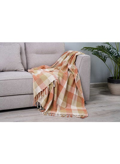 Buy Diego Checkered Throw 130X170Cm  - Rust in UAE