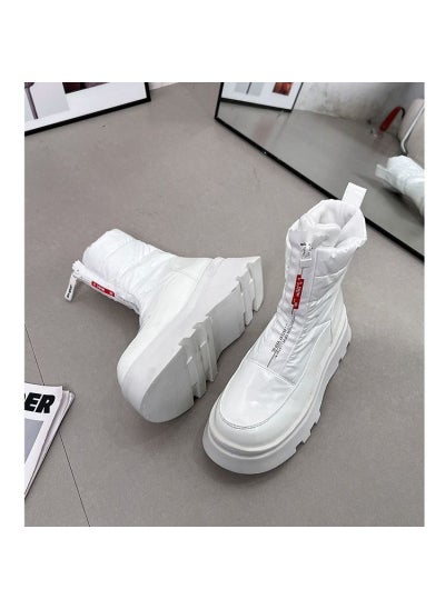 Buy Waterproof Thick-Soled Down Boots Women Winter 2023White White in UAE