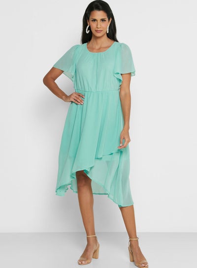 Buy Frill Sleeve Fit & Flare Dress in Saudi Arabia