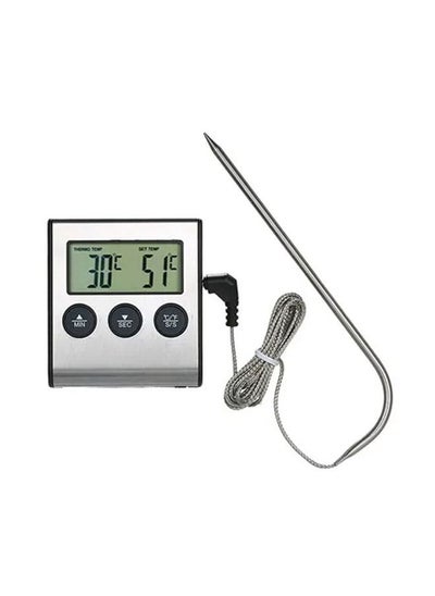 Buy LCD Food Thermometer Silver/Black 2.56 x 2.83 x 0.71inch in Saudi Arabia