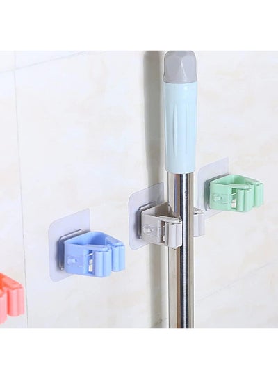 Buy 4Pcs Non Punch Adhesive Wall Mounted Mop Holder Storage Broom Hanger Clip Seamless Mop Hook Bathroom Home Kitchen Organizer in Egypt