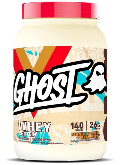 Buy GHOST Whey Protein Powder, Peanut Butter Cereal Milk - 2LB Tub, 26G of Protein - Flavored Isolate, Concentrate & Hydrolyzed Whey Protein Blend - Post Workout Shakes - Soy & Gluten Free in UAE