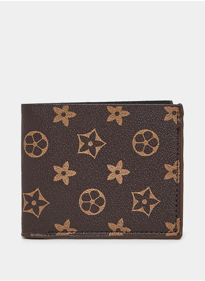 Buy Monogram Print Bi-Fold Wallet in Saudi Arabia