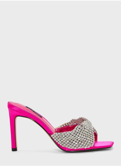 اشتري Embellished Mid Heel Sandals في الامارات