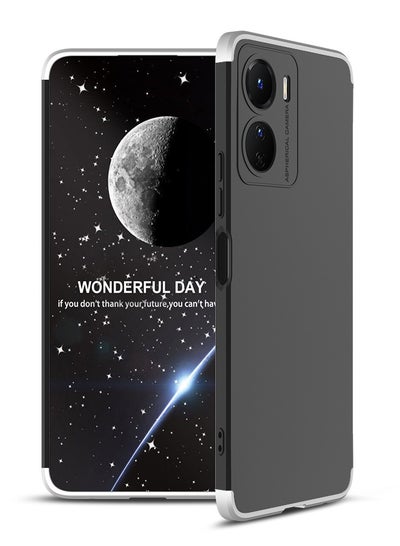 Buy Compatible With vivo Y16 GKK 360 Degree Protection Cover- (Silver&Black) in Egypt