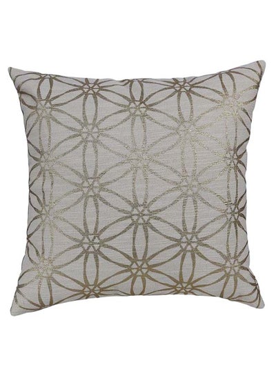 اشتري Ethnicity Printed Cushion Cover, Ivory & Gold – 40x40 cm في الامارات