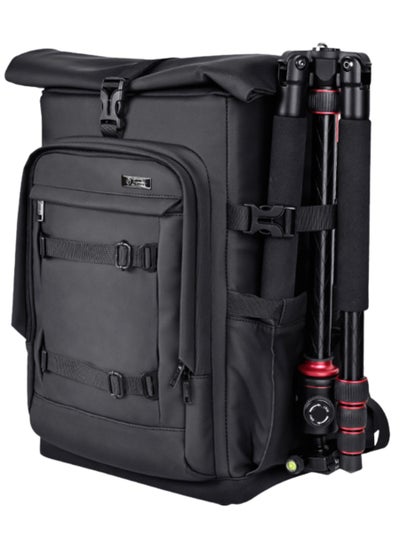 Buy EMB-DC 311B Model Eirmai backpack for cameras  2 cameras, 5 lenses, other accessories, and a 15-inch laptop. Side opening for tripod and organizational pockets. Made of nylon in black. in Egypt