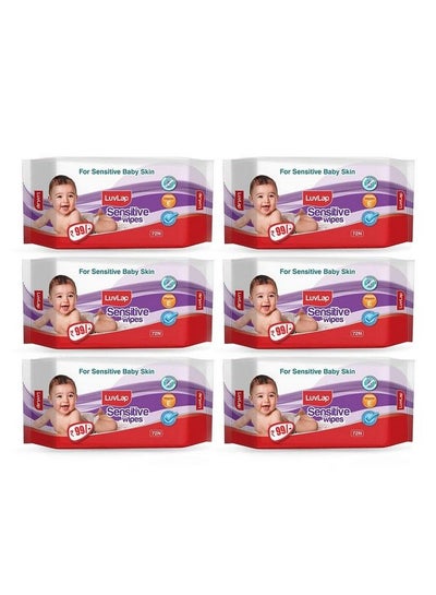 Buy Wipes For Baby Skinparaben Free Fragrance Free Ph Balanced Dermatologically Safe Baby Wipes For Sensitive Skin Rich In Vitamin E Aloe Vera & Chamomile Extract (72 Wipes Pack Pack Of 6) in UAE