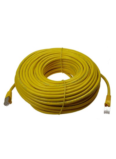 Buy Ethernet Network Lan RJ45 Cat6e PRO Internet Router Cable Patch PC Modem Lead Yellow Colour (40m) in Egypt