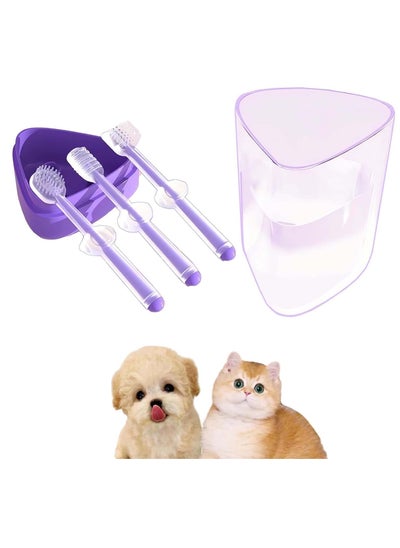 Buy 360º Dog Toothbrush, Cat Toothbrush, Dog Tooth Brushing Kit, Dog Teeth Cleaning Kit, Dog Dental Care, for Use with Dog Toothpaste and Cat Toothpaste for Small Dog & Cat (3 Pack) in Saudi Arabia