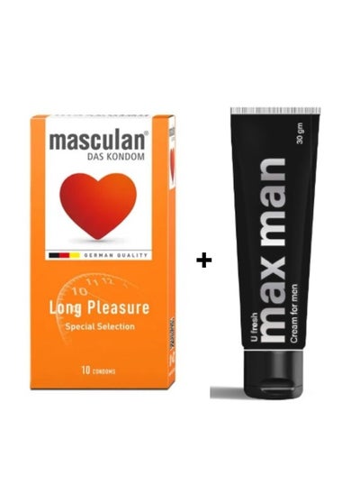 Buy Max Man Cream For Men 30 gm + 10-Piece Masculan Long Condom in Saudi Arabia