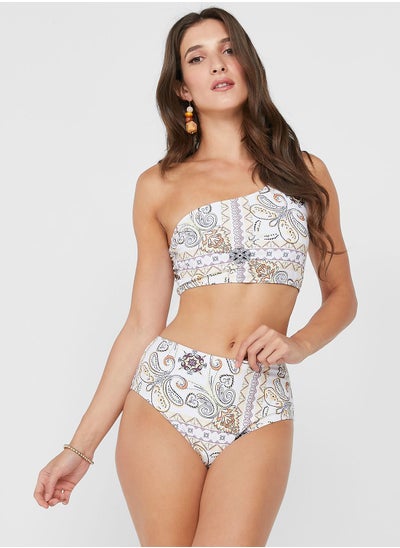 Buy Printed One-Shoulder Bikini Set in Saudi Arabia