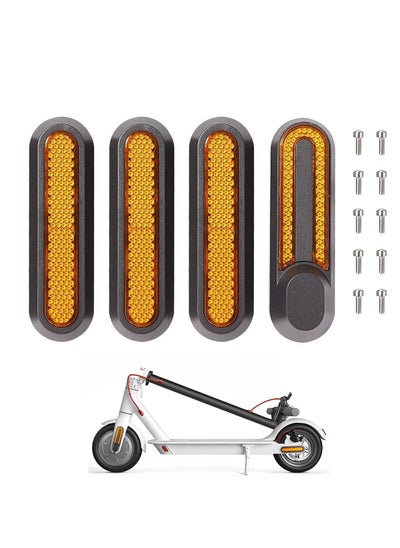 اشتري Reflective Scooter Rear Side Wheel Cover Reflective Strip for Xiaomi 1S M365 Pro Pro2 Scooter, Scooter Wheel Hubs Cap with Screws Rear Wheel Protective Decorative Shell في الامارات