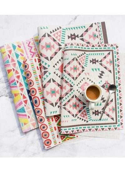 Buy 4 PCS Set Anti Slip Unique Printed Table Mat High Grade For Dining Table Coffee Table etc (Size 35×35CM) in UAE