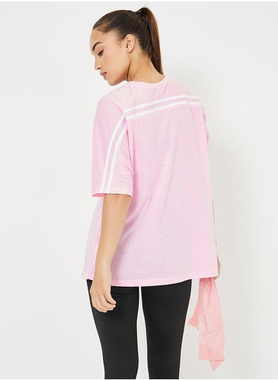 Buy Drop Shoulder Striped Yoga Loose Fit Active Top in Saudi Arabia