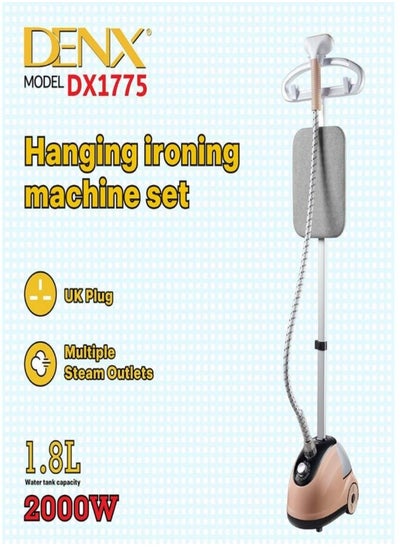 Buy DX1775 Hanging Ironing Machine Set Professional Garment Steamer 2000W, 50s Steam Setting Time, Provides Powerful Continuous Steam, 1.8L Transparent Water Tank and Double Insulated Steam Hose in Saudi Arabia