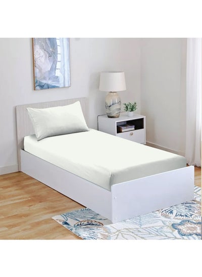 اشتري Solicity Fitted Sheet 160X200+33Cm - Snow White في الامارات