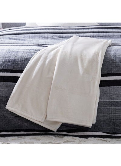 Buy Micro Flannel Blankets Double 220X240Cm Ivory in UAE