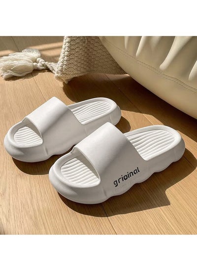 اشتري Pillow Slippers for Women and Men Non Slip Quick Drying Shower Slides Bathroom Sandals Ultra Cushion Thick Sole في السعودية